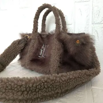 GOOD GRIEF! GCA EMB.FAUX FUR PINT TOTE