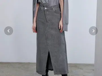 아지메 디자인 데님 스커트