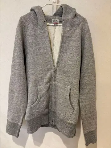 그레이 더블 지퍼 후드티