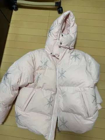 UNKNOWN 핑크 다운 자켓 눈꽃 자수