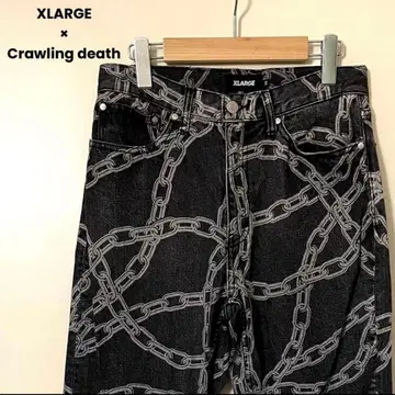 XLARGE 체인 패턴 데님 팬츠