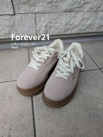 Forever21 핑크 계열 스웨이드풍 통굽 스니커즈 23cm 새상품급