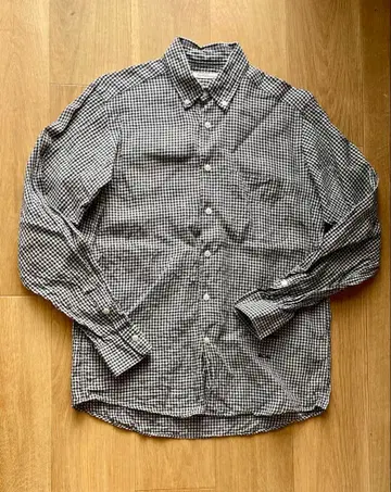 샌프란시스코 깅엄 체크 자수 버튼 셔츠