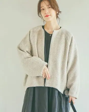 studio clip 노카라 코쿤 코트 베이지