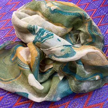 뷰티: 비스트 그린 계열 쉬폰 스카프