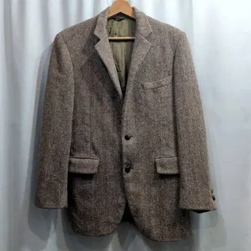 해리스 트위드 헤링본 울 테일러드 자켓 M 상당