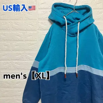 D319 [ US 수입 ] 후드 맨투맨 블루 계열 men's [ XL ]