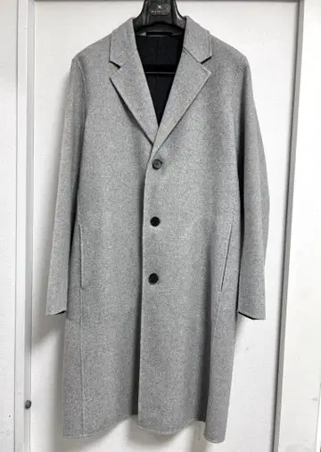 띠어리 라이트 그레이 체스터 코트 캐시미어 100% L