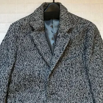 맨즈 멜로즈 헤링본 무늬 그레이 계열 체스터 코트