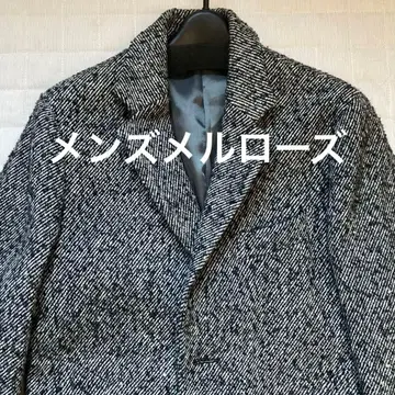 맨즈 멜로즈 헤링본 무늬 그레이 계열 체스터 코트