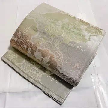 A 기모노 편안함 꽃무늬 은사 순수 실크 육통 후쿠로 오비 O42