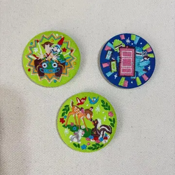 자수 캔 배지 토이스토리, 몬스터 주식회사, 밤비