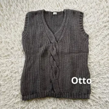 미사용 Otto 그레이 니트 베스트 4L 사이즈 알파카 혼방 빅 사이즈