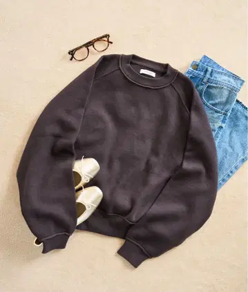 freaks store 맨투맨 라이크라 래글런 숏 니트 풀오버