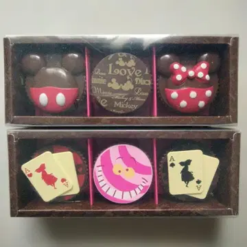 디즈니 초콜릿 모티브 소품함 미키 미니 앨리스 체셔 고양이