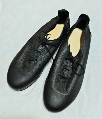 Figurino 미사용 천연 가죽 블랙 레이스업 슈즈 신발 25cm