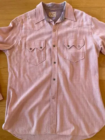 50s 핑크 레이온 웨스턴 셔츠