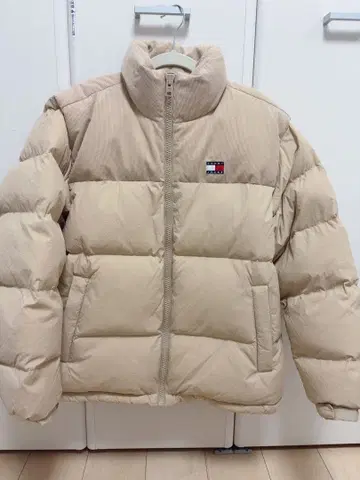 코듀로이 믹스 퍼프 다운 재킷