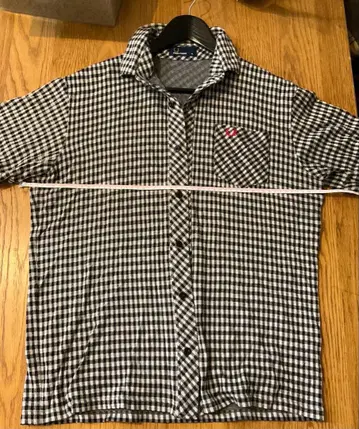 FIELD PERRY 반팔 셔츠 블랙 화이트 체크