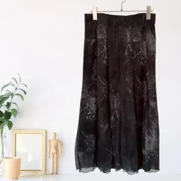 zC241 [ XL ] 패턴 쉬폰 플레어 스커트