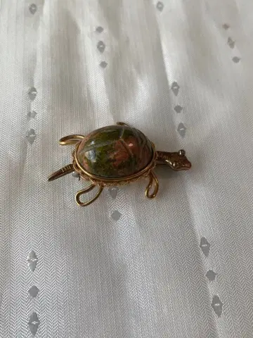 KREMENTZ 빈티지 유나카이트 스카라베 터틀 브로치