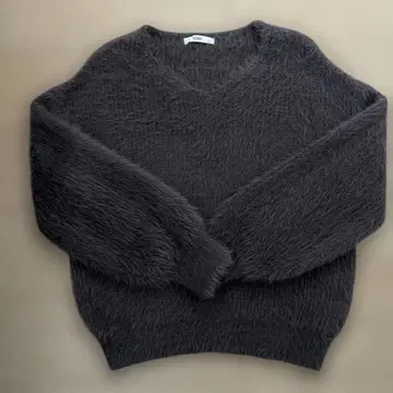 IEDIT 골지 짜임 샤기 V넥 니트 스웨터