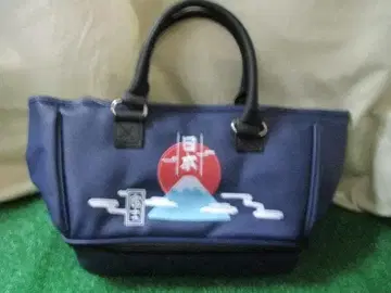 미사용품 멀티 토트백 네이비 후지산 패턴