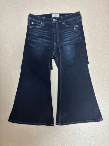 GYDA 미들 허리 데미지 플레어 데님 팬츠