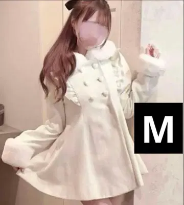 시마무라 모에냐 하트 버튼 프릴 코트 M 양산형