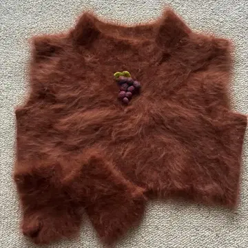 알파카 브라운 슬리브리스 니트 암커버 포함