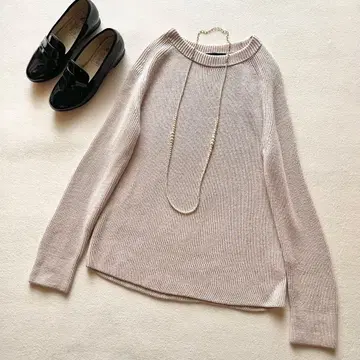 거의 새상품 SHIPS 울 아제 리브 크루넥 니트 풀오버