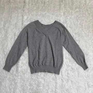 VIS 비스 여성용 긴팔 니트 M 그레이 V넥 준 레이온