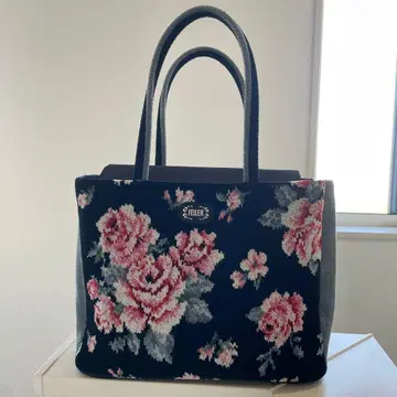 FEILER 토트백 꽃무늬 페이러 블랙 그레이