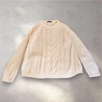 TOMORROWLAND MACPHEE 케이블 니트 아이보리 아란 편직