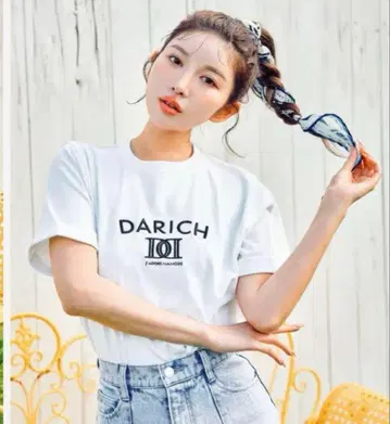 다리치 DD 로고 자수 T셔츠 화이트