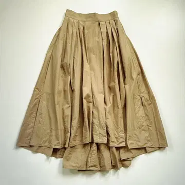 새상품급 매디슨 블루 코튼 플레어 플리츠 스커트 베이지