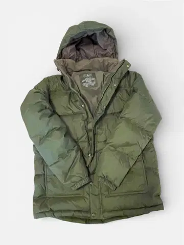 l.l.been 90s 올리브 그린 후드 부착 다운 자켓