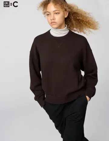 [ 새상품 ] UNIQLO 스무스 코튼 크루넥 스웨터 다크 브라운