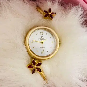 VexceL 플라워 디자인 골드 손목시계