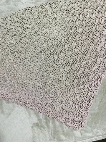 삼각형 숄 바이러스 뜨기 베이지 핑크 원더코튼