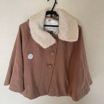 레트로걸 브라운 케이프 코트 판초