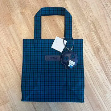 familiar 토트백 블루 계열 체크