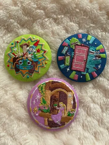 디즈니 자수 캔뱃지 3종 세트