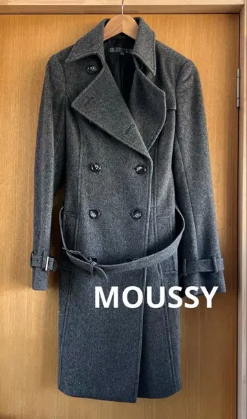 새상품급: MOUSSY 울 롱 코트 다크 그레이 S