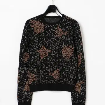 GRACE CONTINENTAL 로즈 자수 니트탑 꽃무늬 니트 스웨터