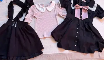 프릴 블랙 원피스 반팔 리본 원피스 세트 판매