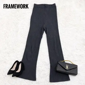 FRAMEWORK 리브 니트 팬츠 그레이 사이즈 38