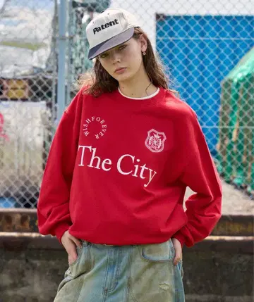 WISHFOREVER 드롭 코드 맨투맨 빨간색