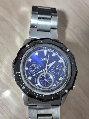 작동품 WIRED 와이어드 쿼츠 크로노그래프 손목시계 VK63-K080