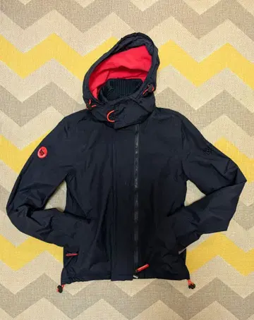 Superdry 후드 부착 자켓 네이비/핑크